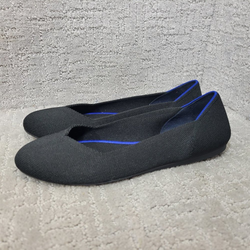 Rothy's The Flat Black Solid Slip On Ballet Shoes Women's Size US 8.5, 9.5, 10 - Picture 2 of 11